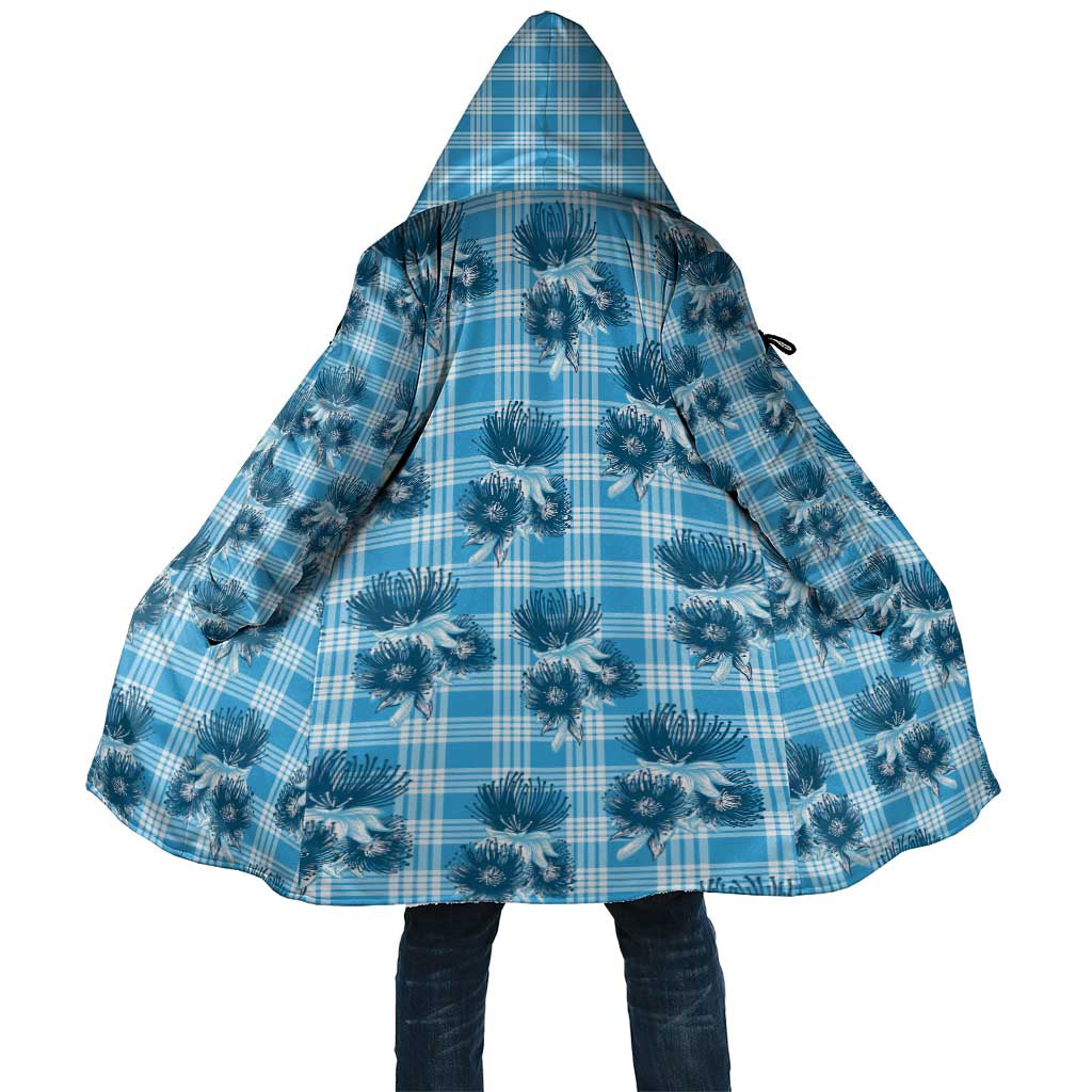 Blue Palaka Hawaii Cloak Hawaiian Lehua Blossoms