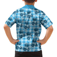 Blue Palaka Hawaii Hawaiian Shirt Hawaiian Lehua Blossoms