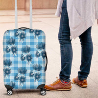 Blue Palaka Hawaii Luggage Cover Hawaiian Lehua Blossoms LT05 Blue - Polynesian Pride