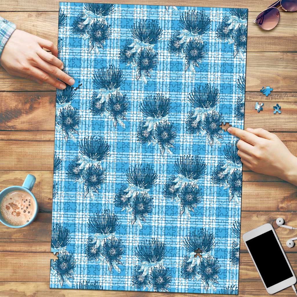 Blue Palaka Hawaii Puzzle Hawaiian Lehua Blossoms