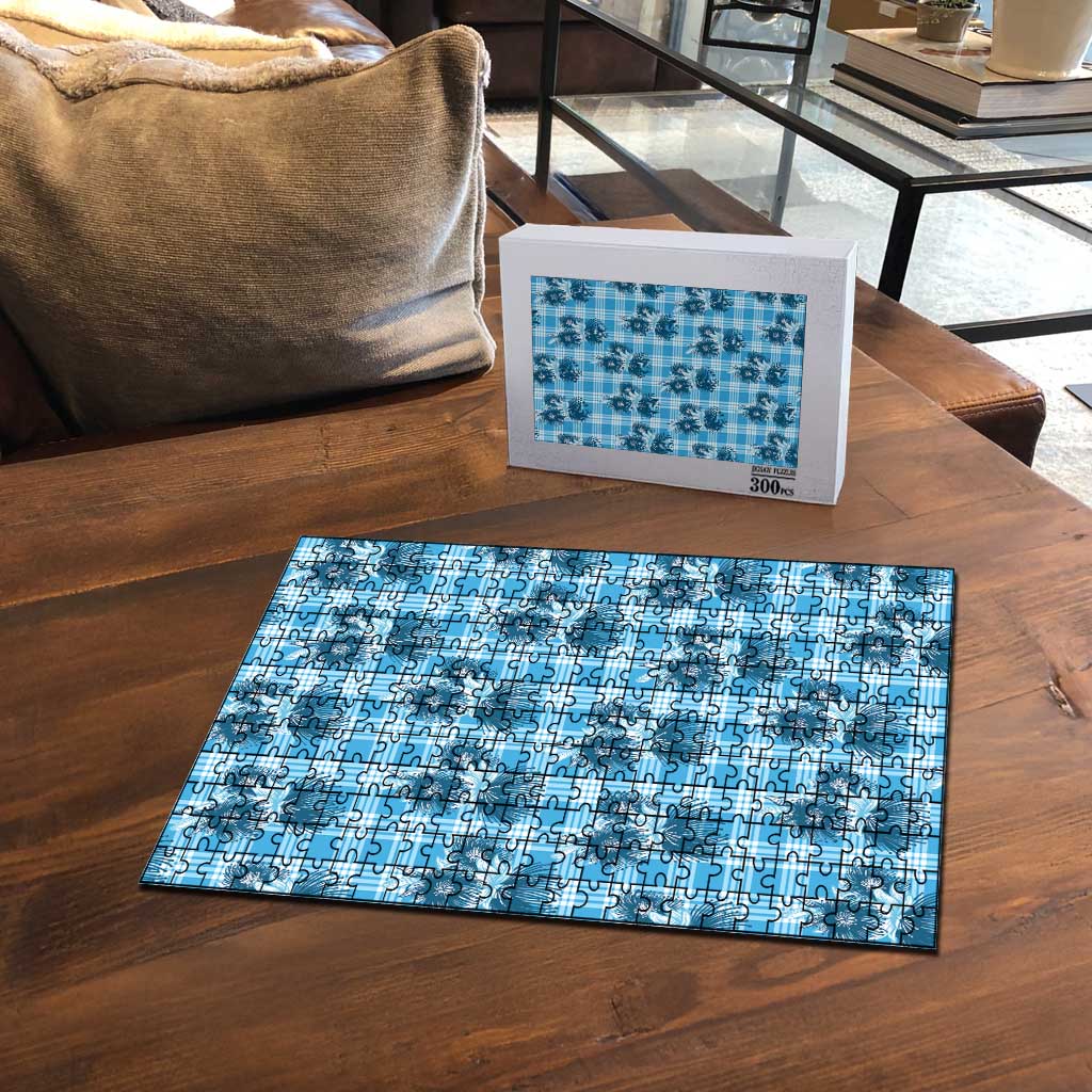 Blue Palaka Hawaii Puzzle Hawaiian Lehua Blossoms
