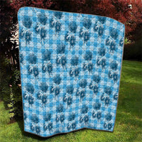 Blue Palaka Hawaii Quilt Hawaiian Lehua Blossoms