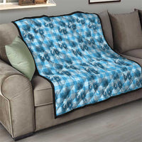 Blue Palaka Hawaii Quilt Hawaiian Lehua Blossoms