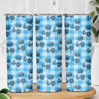 Blue Palaka Hawaii Skinny Tumbler Hawaiian Lehua Blossoms LT05 - Polynesian Pride