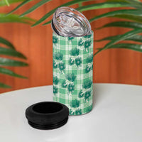 Green Palaka Hawaii 4 in 1 Can Cooler Tumbler Hawaiian Lehua Blossoms LT05 - Polynesian Pride