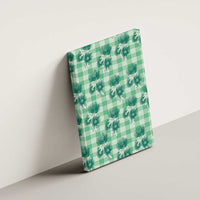 Green Palaka Hawaii Canvas Wall Art Hawaiian Lehua Blossoms