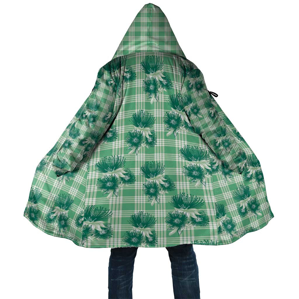 Green Palaka Hawaii Cloak Hawaiian Lehua Blossoms