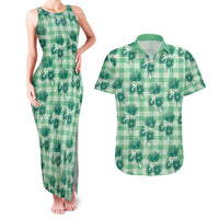 Green Palaka Hawaii Couples Matching Tank Maxi Dress and Hawaiian Shirt Hawaiian Lehua Blossoms LT05 Green - Polynesian Pride