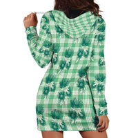 Green Palaka Hawaii Hoodie Dress Hawaiian Lehua Blossoms LT05 - Polynesian Pride