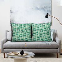 Green Palaka Hawaii Pillow Cover Hawaiian Lehua Blossoms