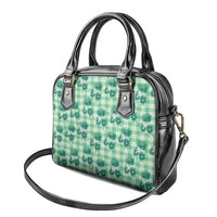 Green Palaka Hawaii Shoulder Handbag Hawaiian Lehua Blossoms