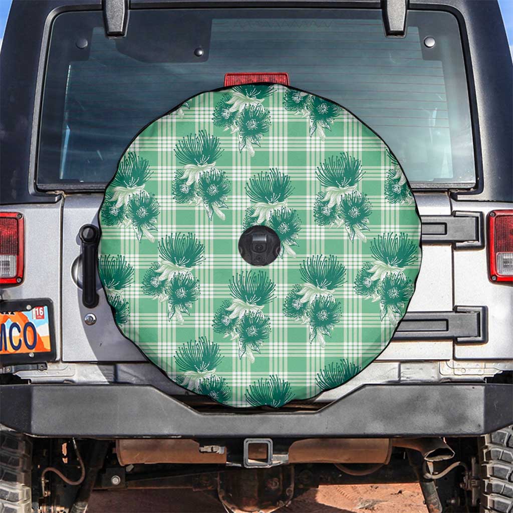 Green Palaka Hawaii Spare Tire Cover Hawaiian Lehua Blossoms