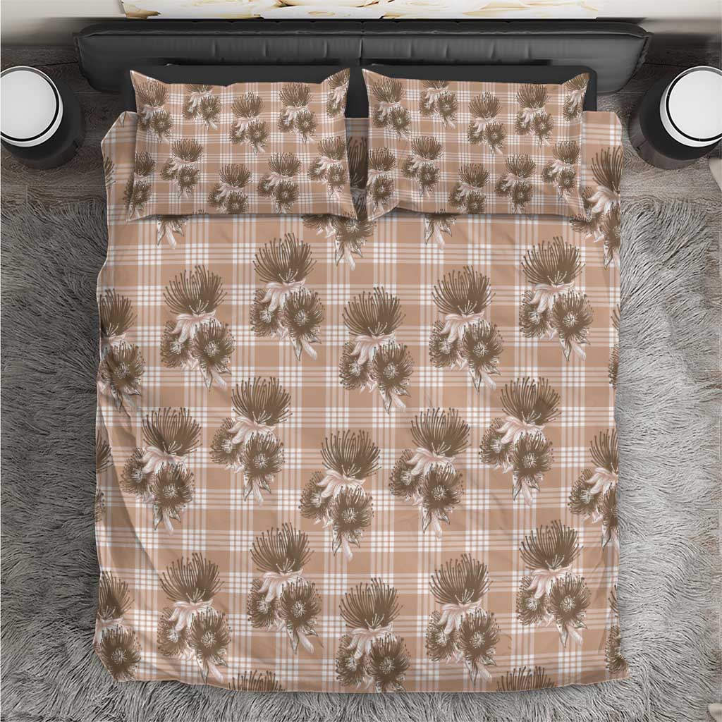 Brown Palaka Hawaii Bedding Set Hawaiian Lehua Blossoms LT05 Brown - Polynesian Pride