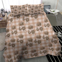 Brown Palaka Hawaii Bedding Set Hawaiian Lehua Blossoms LT05 - Polynesian Pride