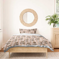Brown Palaka Hawaii Bedding Set Hawaiian Lehua Blossoms LT05 - Polynesian Pride