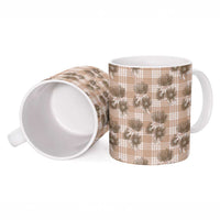 Brown Palaka Hawaii Ceramic Mug Hawaiian Lehua Blossoms