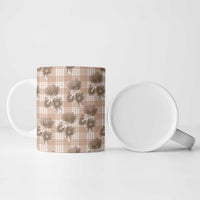 Brown Palaka Hawaii Ceramic Mug Hawaiian Lehua Blossoms