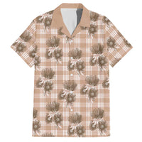Brown Palaka Hawaii Hawaiian Shirt Hawaiian Lehua Blossoms