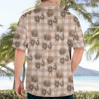 Brown Palaka Hawaii Hawaiian Shirt Hawaiian Lehua Blossoms
