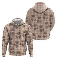 Brown Palaka Hawaii Hoodie Hawaiian Lehua Blossoms