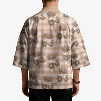 Brown Palaka Hawaii Kimono Hawaiian Lehua Blossoms