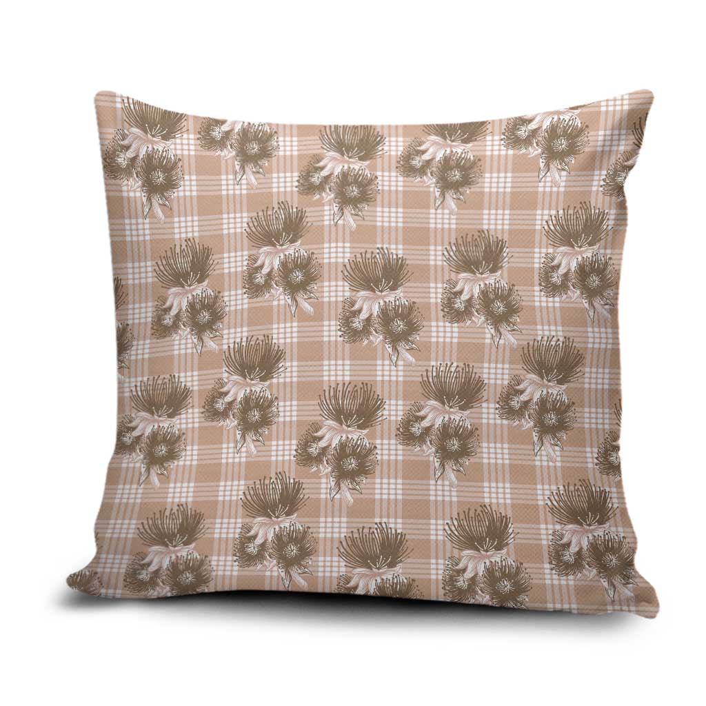 Brown Palaka Hawaii Pillow Cover Hawaiian Lehua Blossoms LT05 Brown - Polynesian Pride
