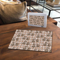 Brown Palaka Hawaii Puzzle Hawaiian Lehua Blossoms