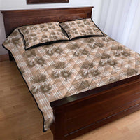Brown Palaka Hawaii Quilt Bed Set Hawaiian Lehua Blossoms