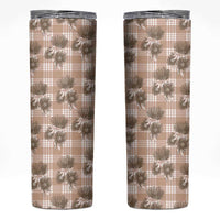 Brown Palaka Hawaii Skinny Tumbler Hawaiian Lehua Blossoms LT05 Brown - Polynesian Pride