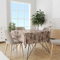 Brown Palaka Hawaii Tablecloth Hawaiian Lehua Blossoms
