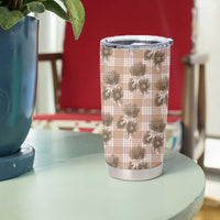 Brown Palaka Hawaii Tumbler Cup Hawaiian Lehua Blossoms