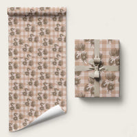 Brown Palaka Hawaii Wrapping Paper Hawaiian Lehua Blossoms