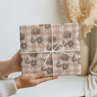 Brown Palaka Hawaii Wrapping Paper Hawaiian Lehua Blossoms