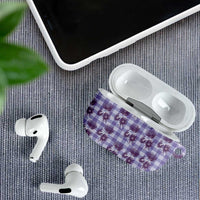 Purple Palaka Hawaii AirPods Case Hawaiian Lehua Blossoms