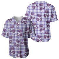 Purple Palaka Hawaii Baseball Jersey Hawaiian Lehua Blossoms