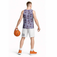 Purple Palaka Hawaii Basketball Jersey Hawaiian Lehua Blossoms