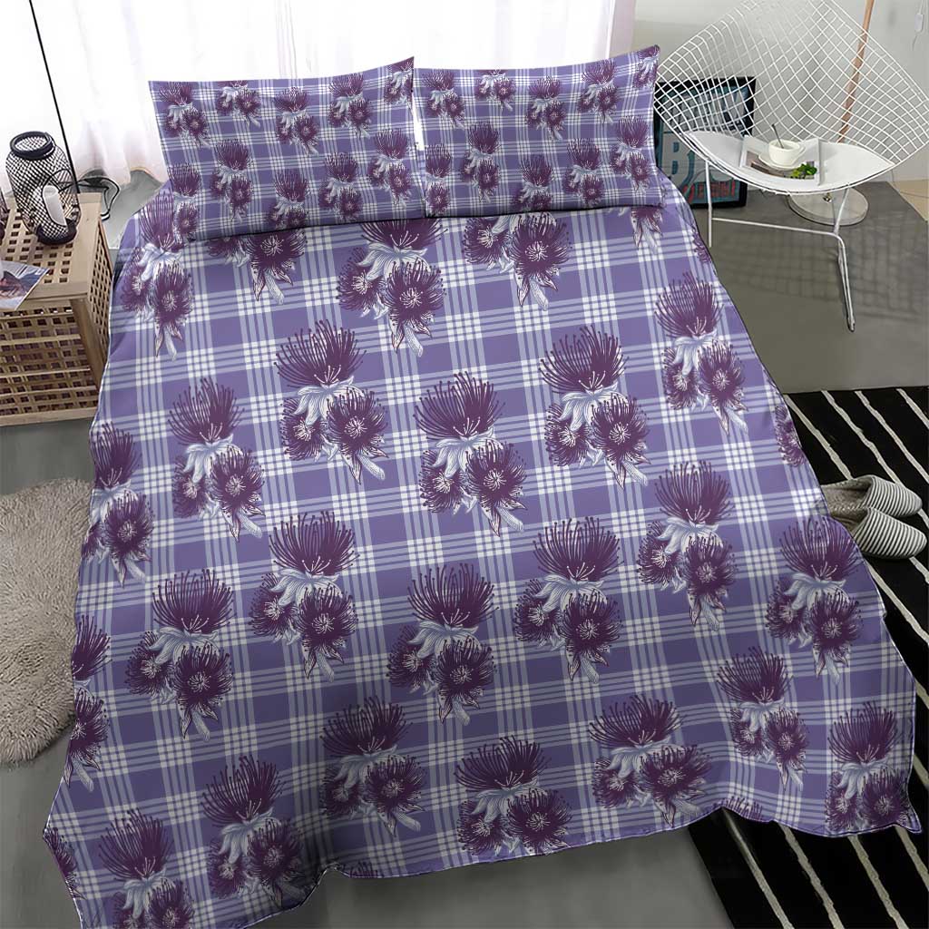Purple Palaka Hawaii Bedding Set Hawaiian Lehua Blossoms LT05 - Polynesian Pride