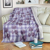 Purple Palaka Hawaii Blanket Hawaiian Lehua Blossoms
