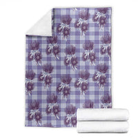 Purple Palaka Hawaii Blanket Hawaiian Lehua Blossoms