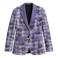 Purple Palaka Hawaii Blazer Hawaiian Lehua Blossoms