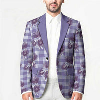 Purple Palaka Hawaii Blazer Hawaiian Lehua Blossoms