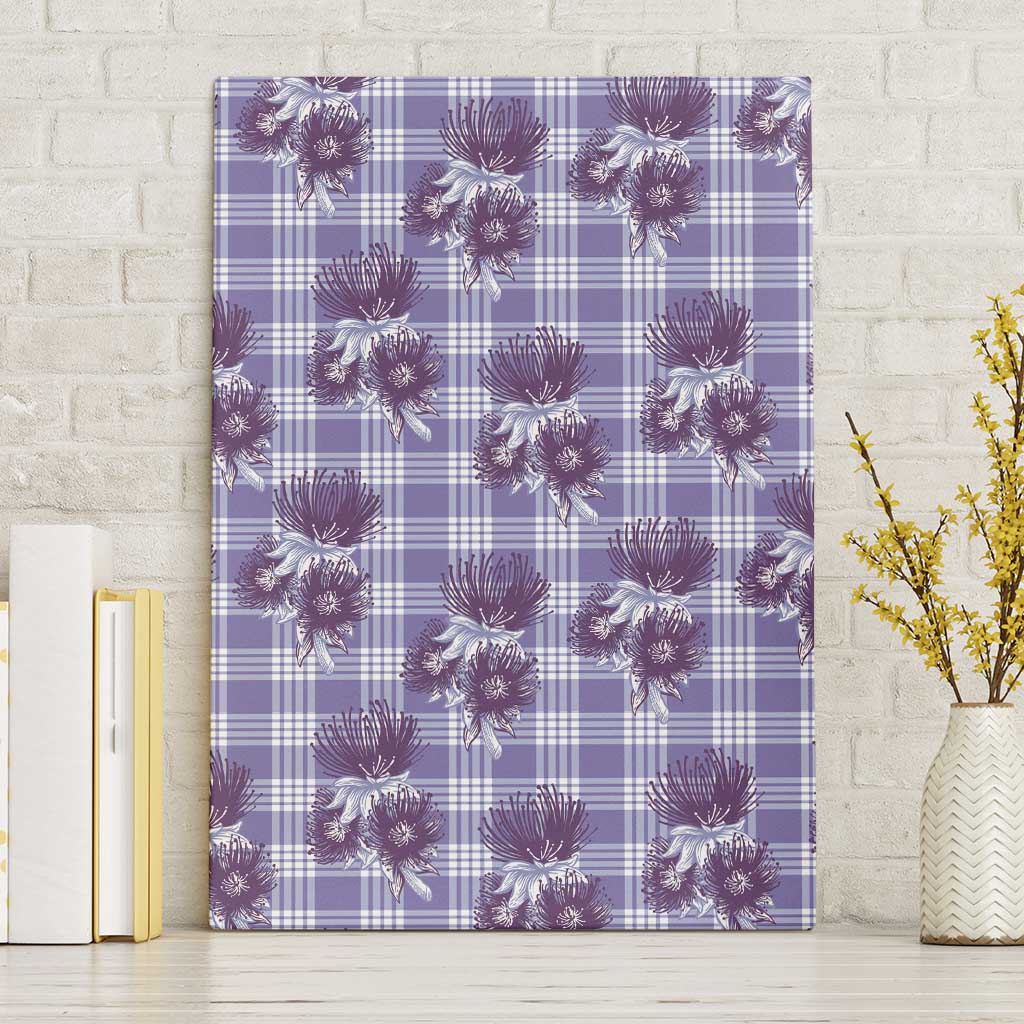 Purple Palaka Hawaii Canvas Wall Art Hawaiian Lehua Blossoms LT05 Without Frame Purple - Polynesian Pride