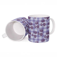 Purple Palaka Hawaii Ceramic Mug Hawaiian Lehua Blossoms
