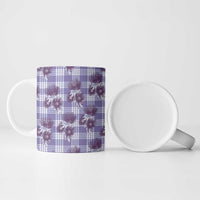 Purple Palaka Hawaii Ceramic Mug Hawaiian Lehua Blossoms
