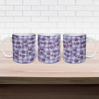 Purple Palaka Hawaii Ceramic Mug Hawaiian Lehua Blossoms