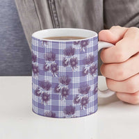 Purple Palaka Hawaii Ceramic Mug Hawaiian Lehua Blossoms