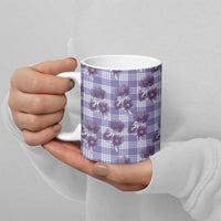Purple Palaka Hawaii Ceramic Mug Hawaiian Lehua Blossoms