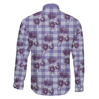 Purple Palaka Hawaii Family Matching Short Sleeve Bodycon Dress and Hawaiian Shirt Hawaiian Lehua Blossoms LT05 - Polynesian Pride