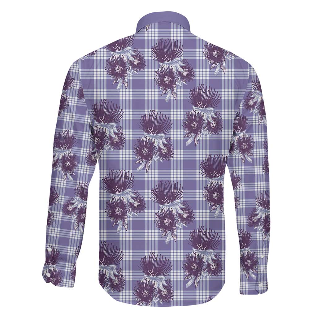 Purple Palaka Hawaii Family Matching Summer Maxi Dress and Hawaiian Shirt Hawaiian Lehua Blossoms LT05 - Polynesian Pride