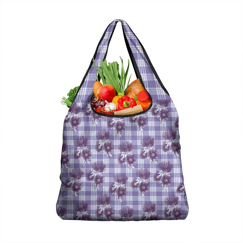 Purple Palaka Hawaii Grocery Bag Hawaiian Lehua Blossoms LT05 1-pack One Size Purple - Polynesian Pride